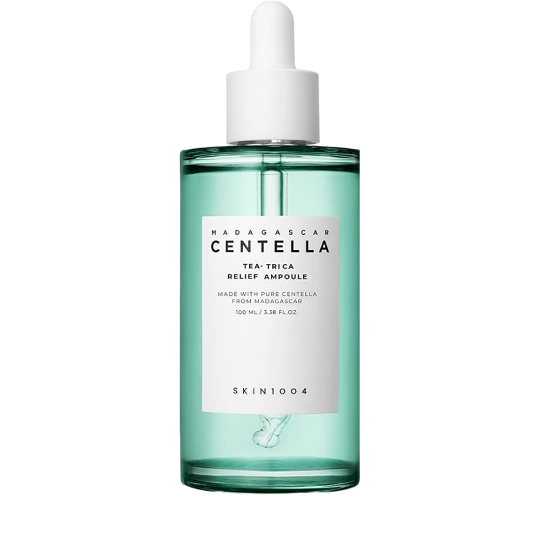 Beauty model with skincare products